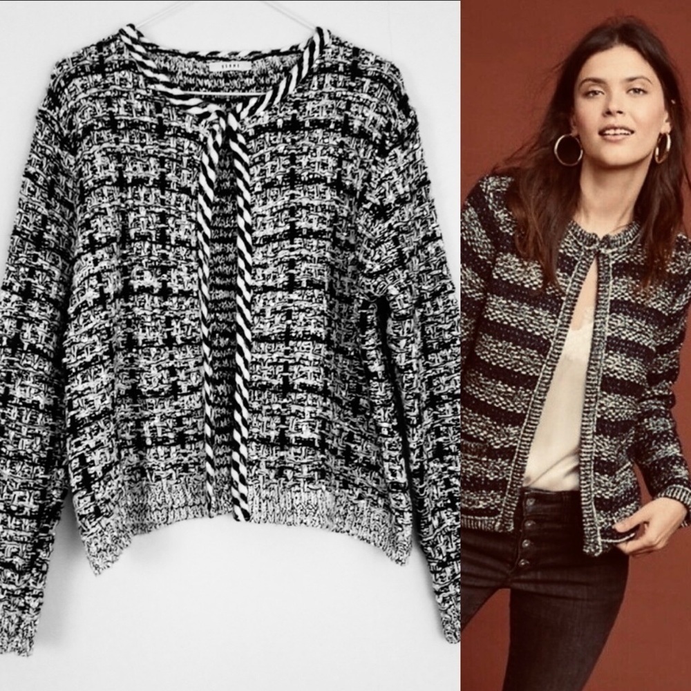 Sioni Tweed Boucle Knit Cardigan‎ Sweater Blazer Women’s Size Small​